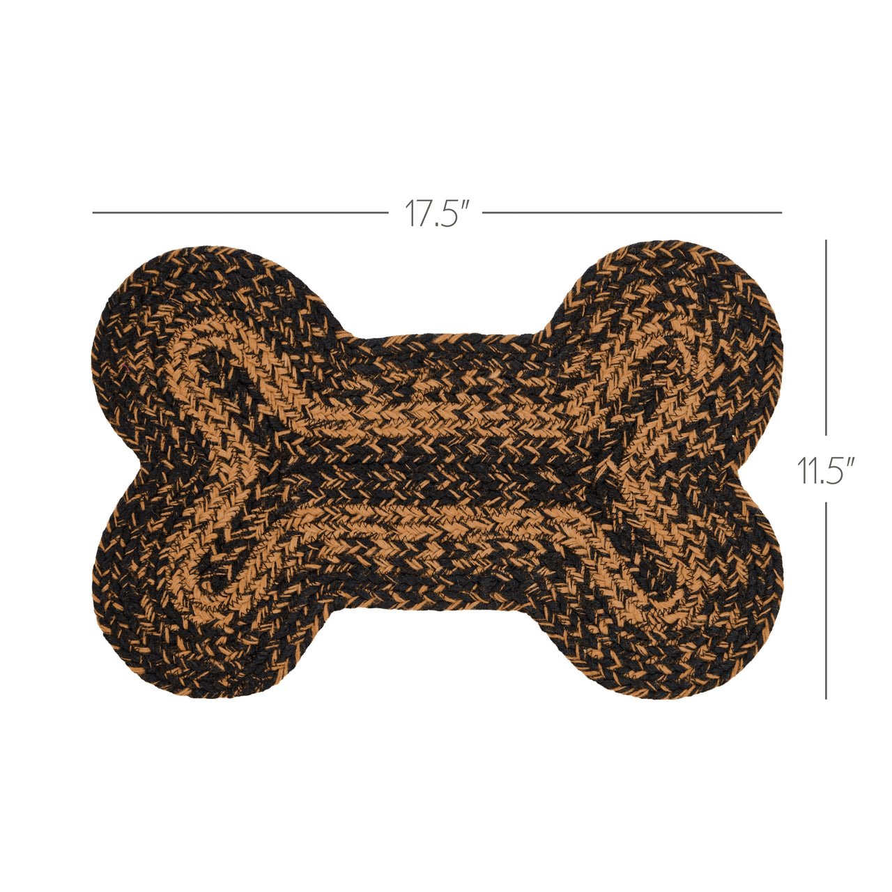 Black & Tan Indoor/Outdoor Medium Bone Braided Rug 11.5"x17.5" VHC Brands
