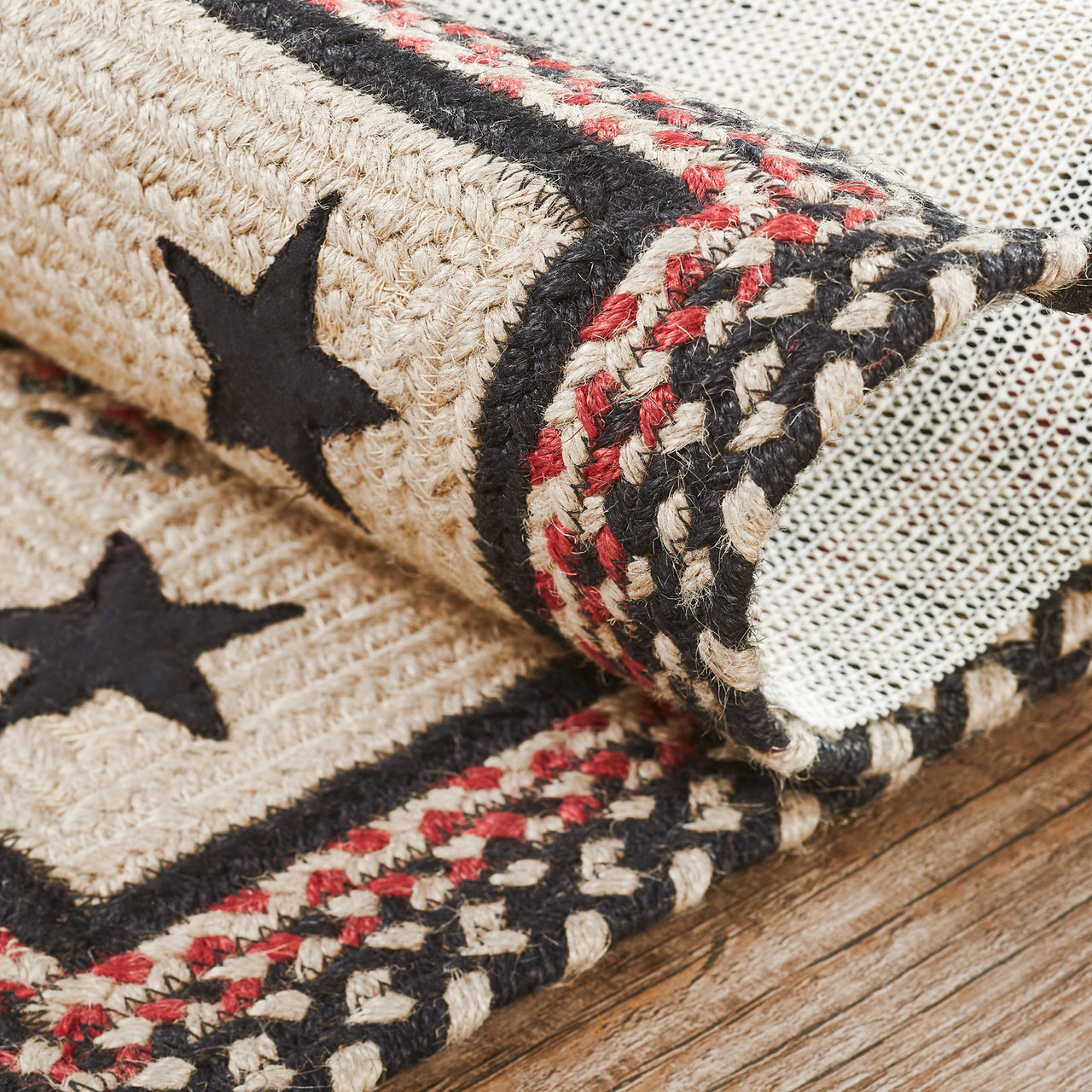 Colonial Star Jute Braided Rug Rect. with Rug Pad 2'x3' VHC Brands