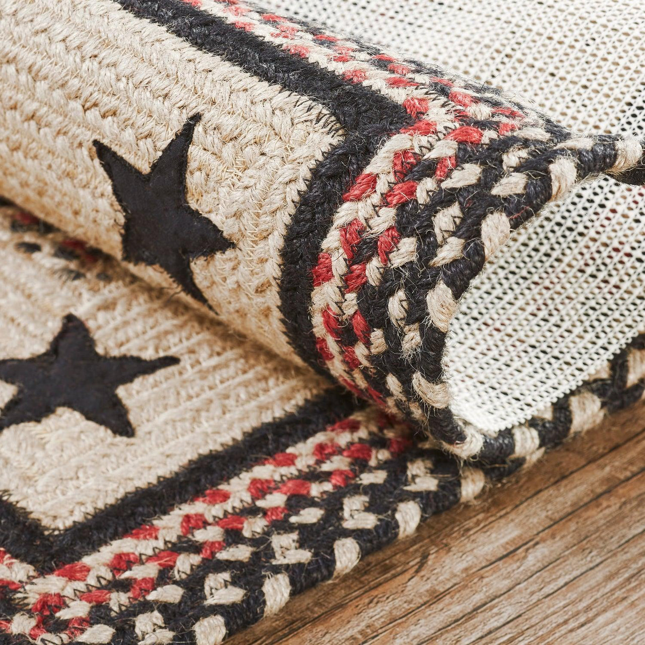 Colonial Star Jute Braided Rug Rect. with Rug Pad 3'x5' VHC Brands