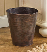 Thumbnail for Hammered Copper Finish Waste Basket - The Fox Decor