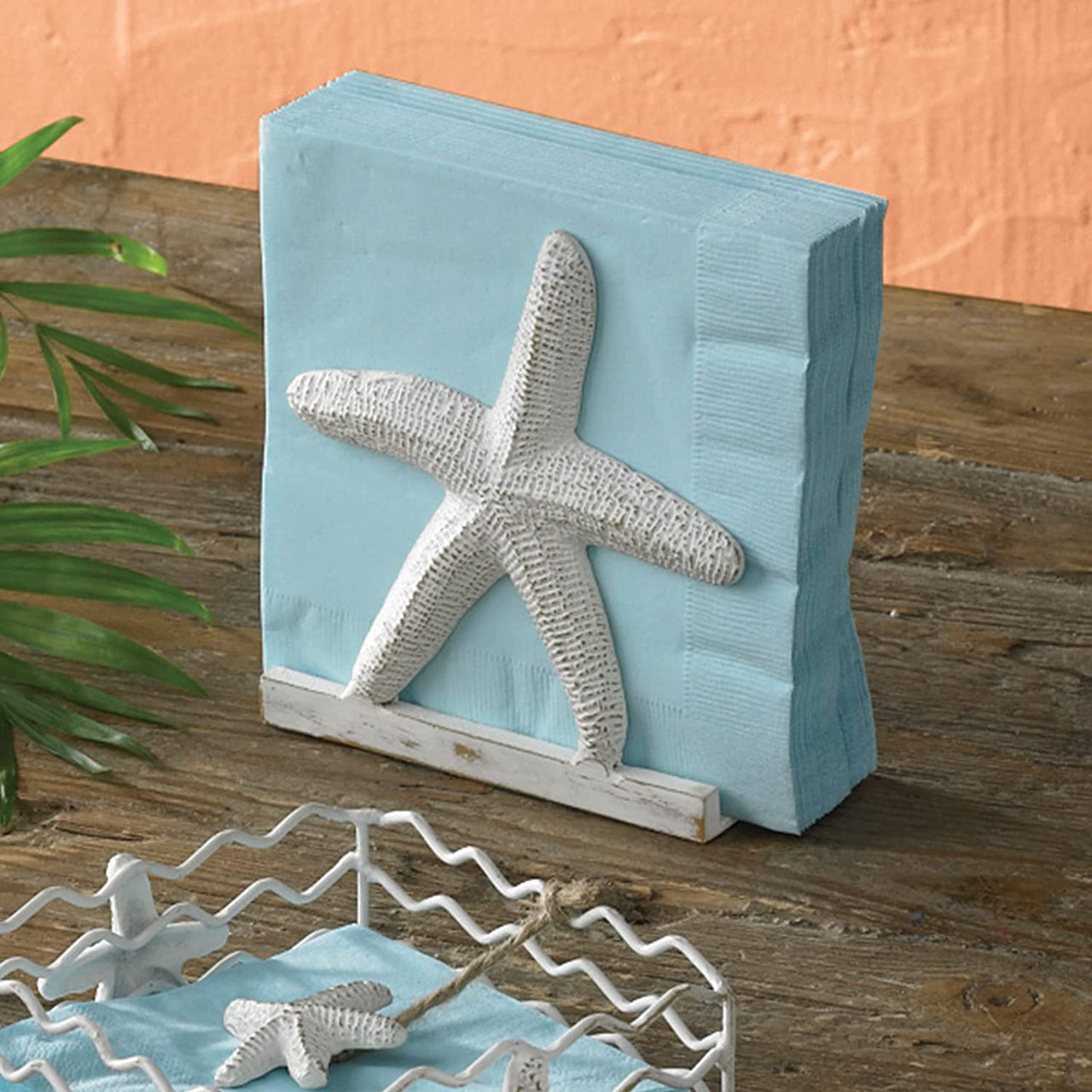 Tropical Nautical Starfish Lunch Napkin Holder  6.25" Park Designs