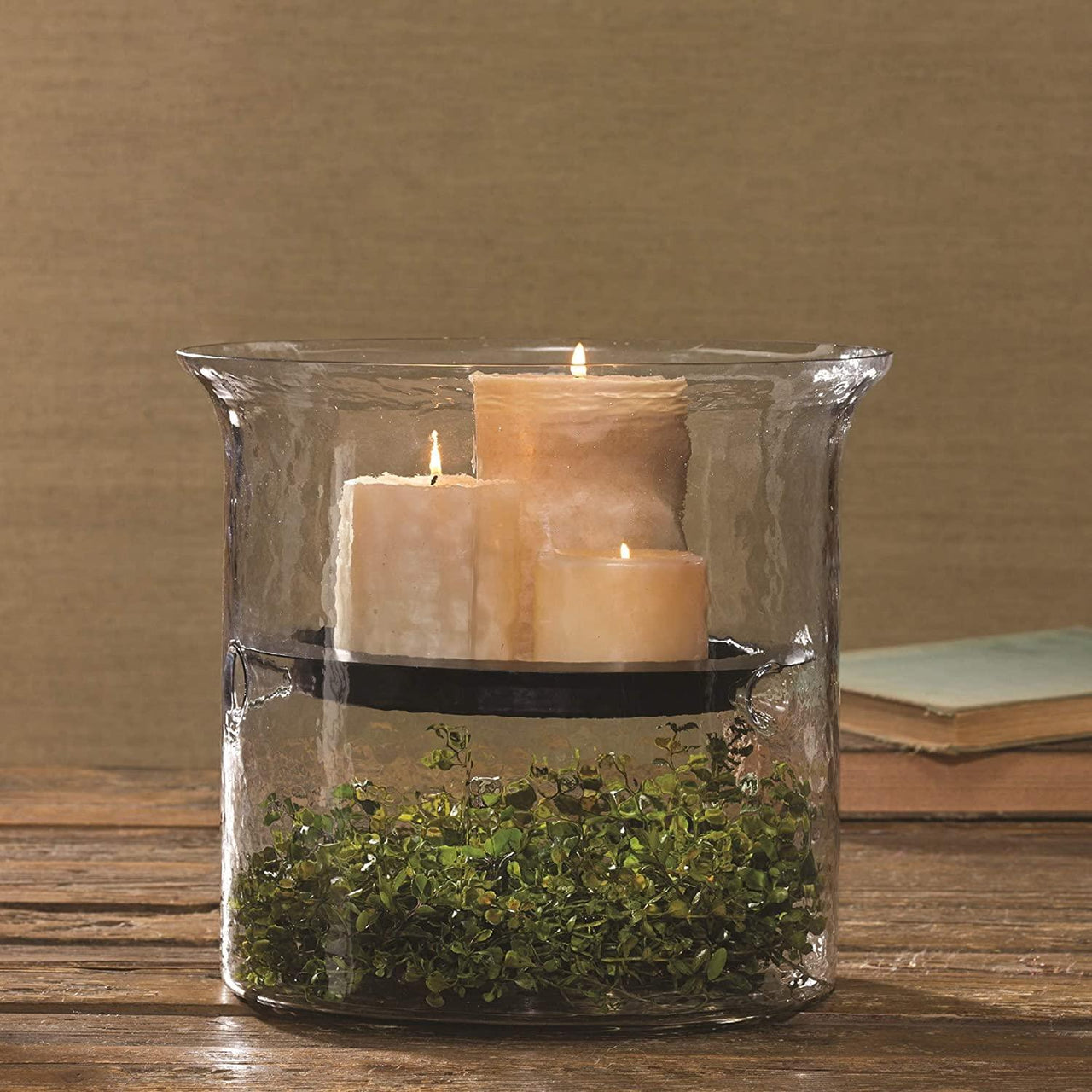 Hammered Glass Cylinder with Candle Pan - Park Designs - The Fox Decor