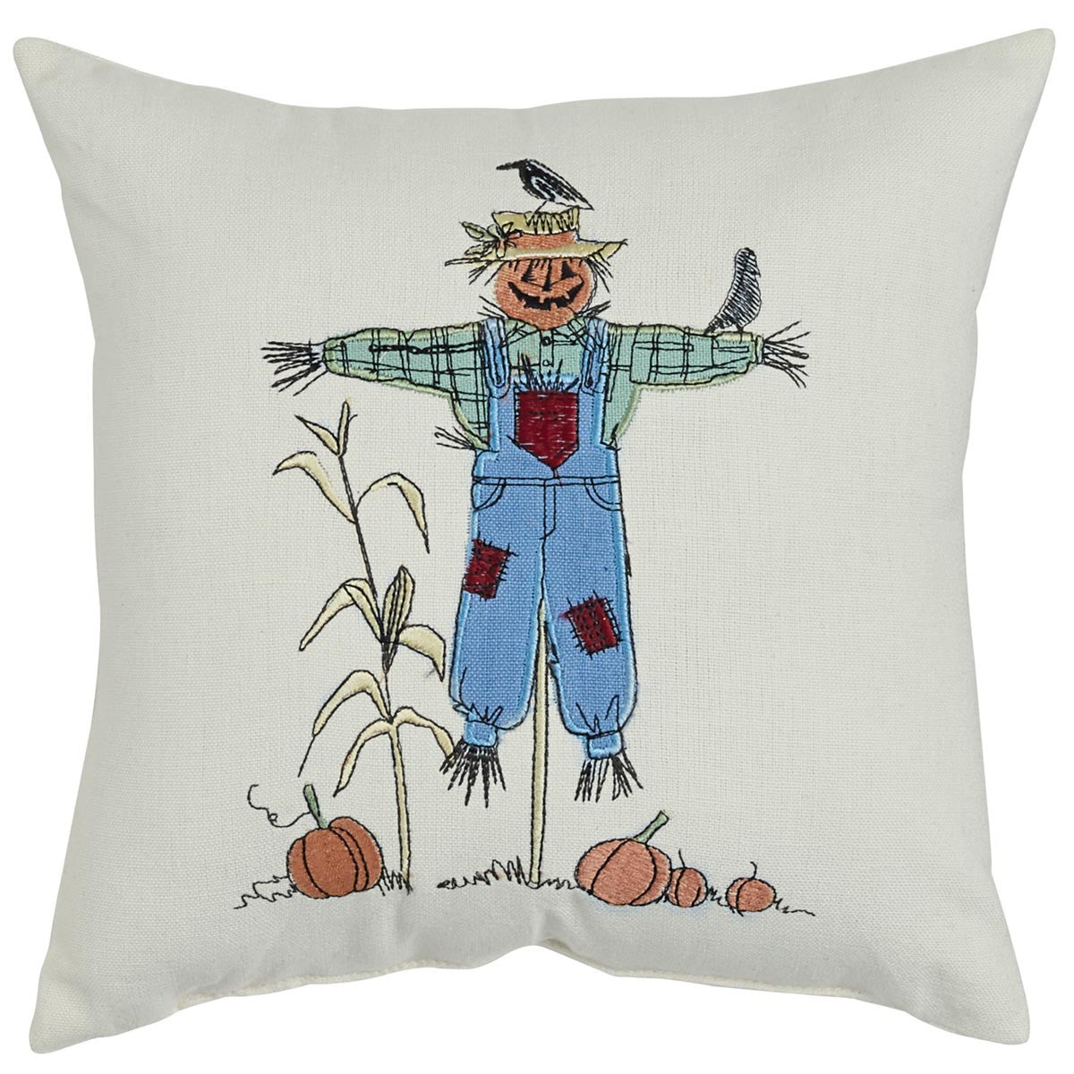 Scarecrow Applique 10" Pillow - Set of 2 Park Designs - The Fox Decor