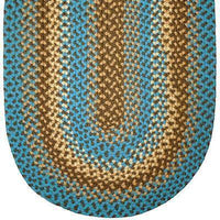 Thumbnail for 821 Williamsburg Blue Basket Weave Braided Rugs Oval/Round Washable - The Fox Decor