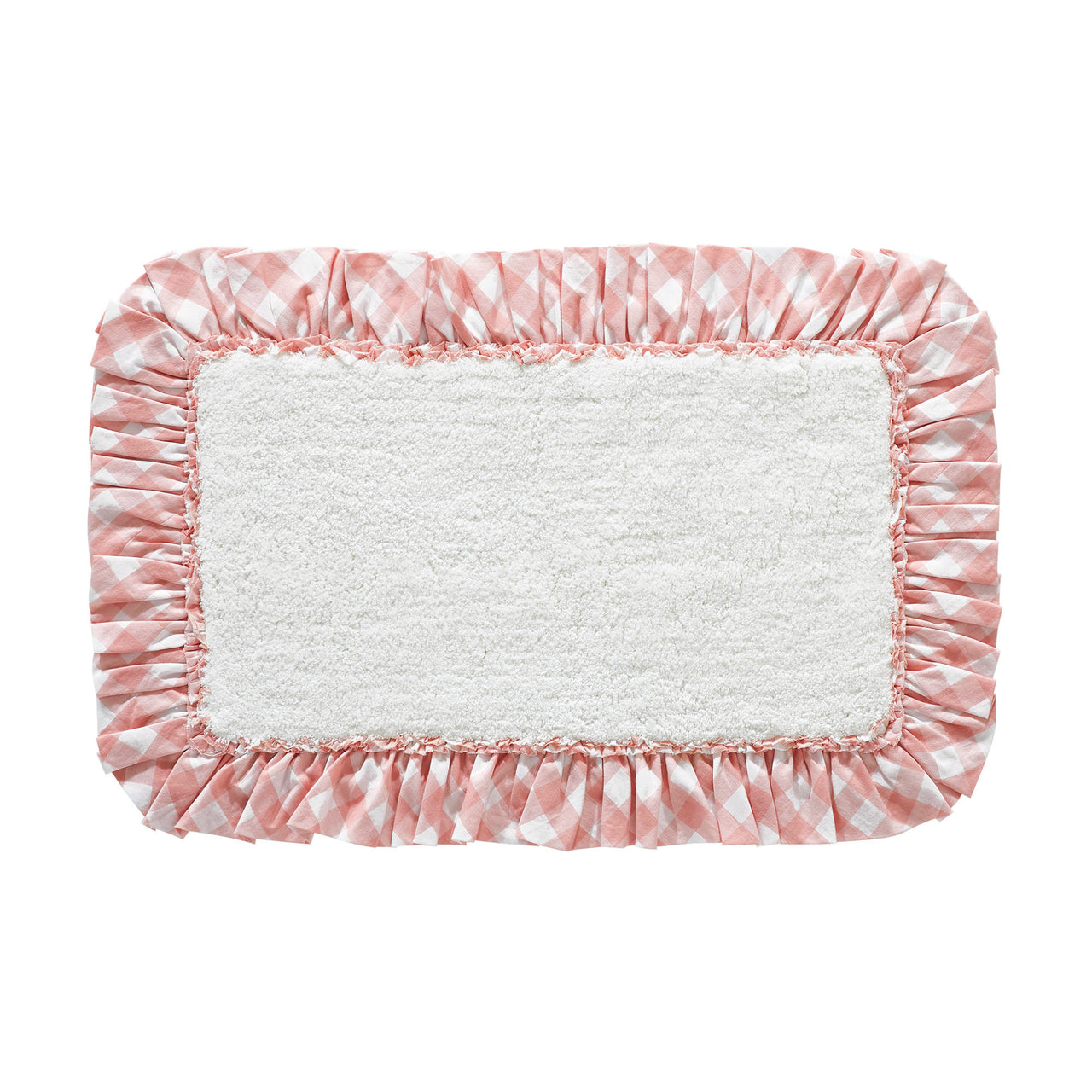 Annie Buffalo Coral Check Bathmat 20" x 30" VHC Brands - The Fox Decor