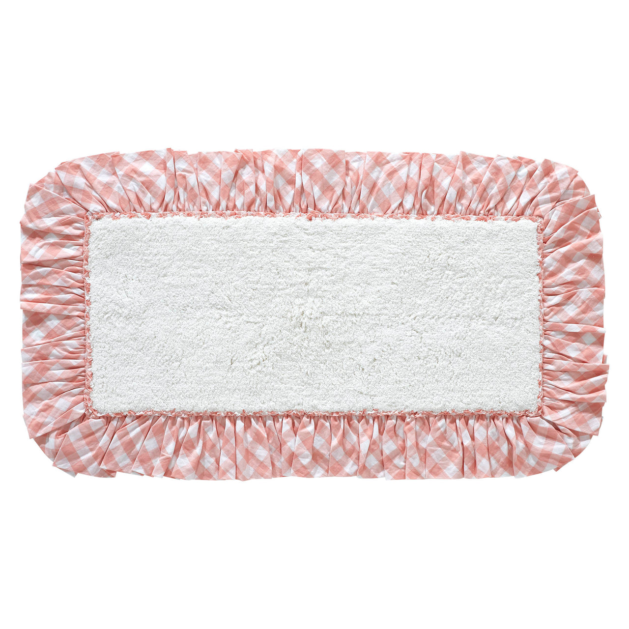 Annie Buffalo Coral Check Bathmat 27" x 48" VHC Brands - The Fox Decor