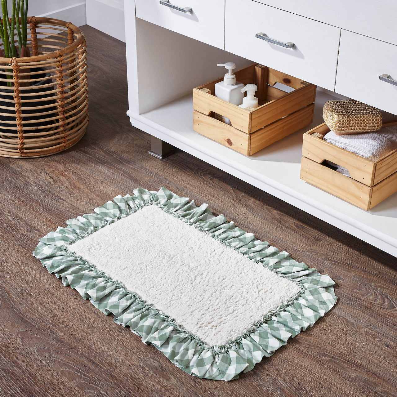 Annie Buffalo Green Check Bathmat 20" x 30" VHC Brands - The Fox Decor