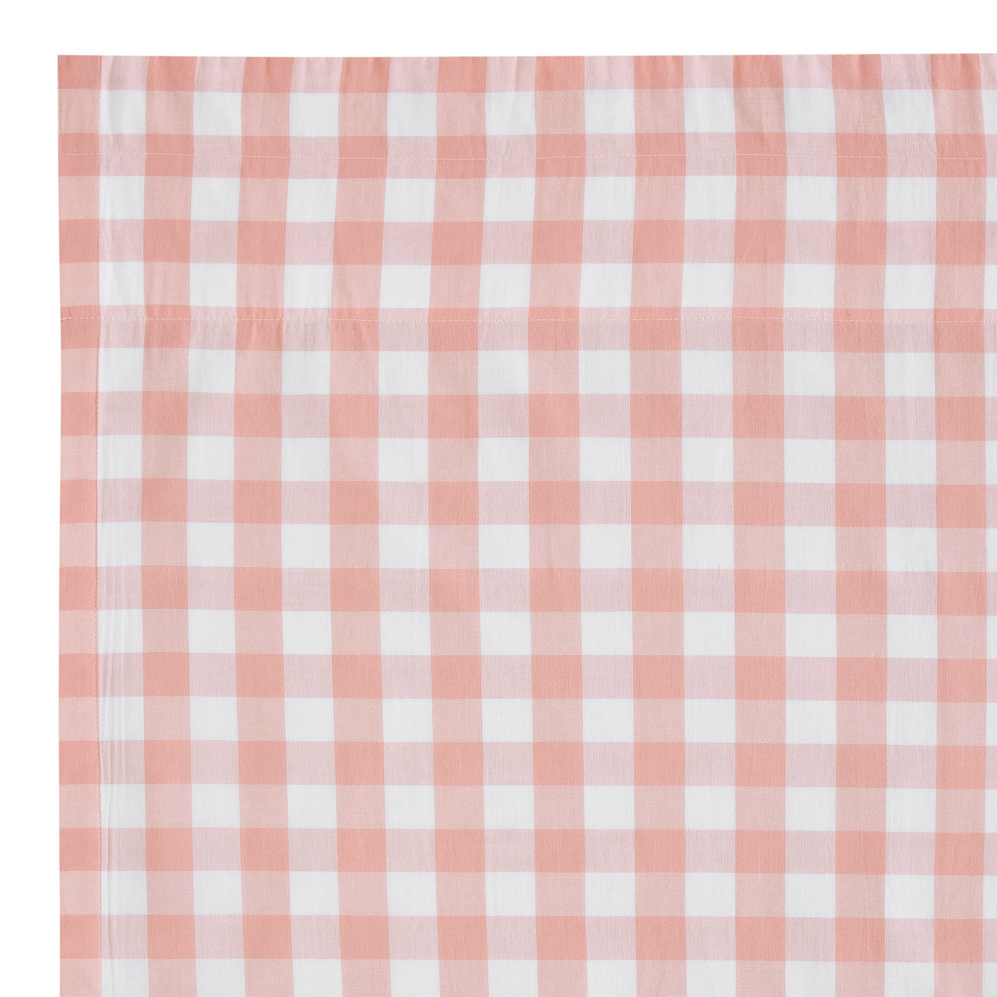 Annie Buffalo Coral Check Short Panel Curtain Set of 2 84