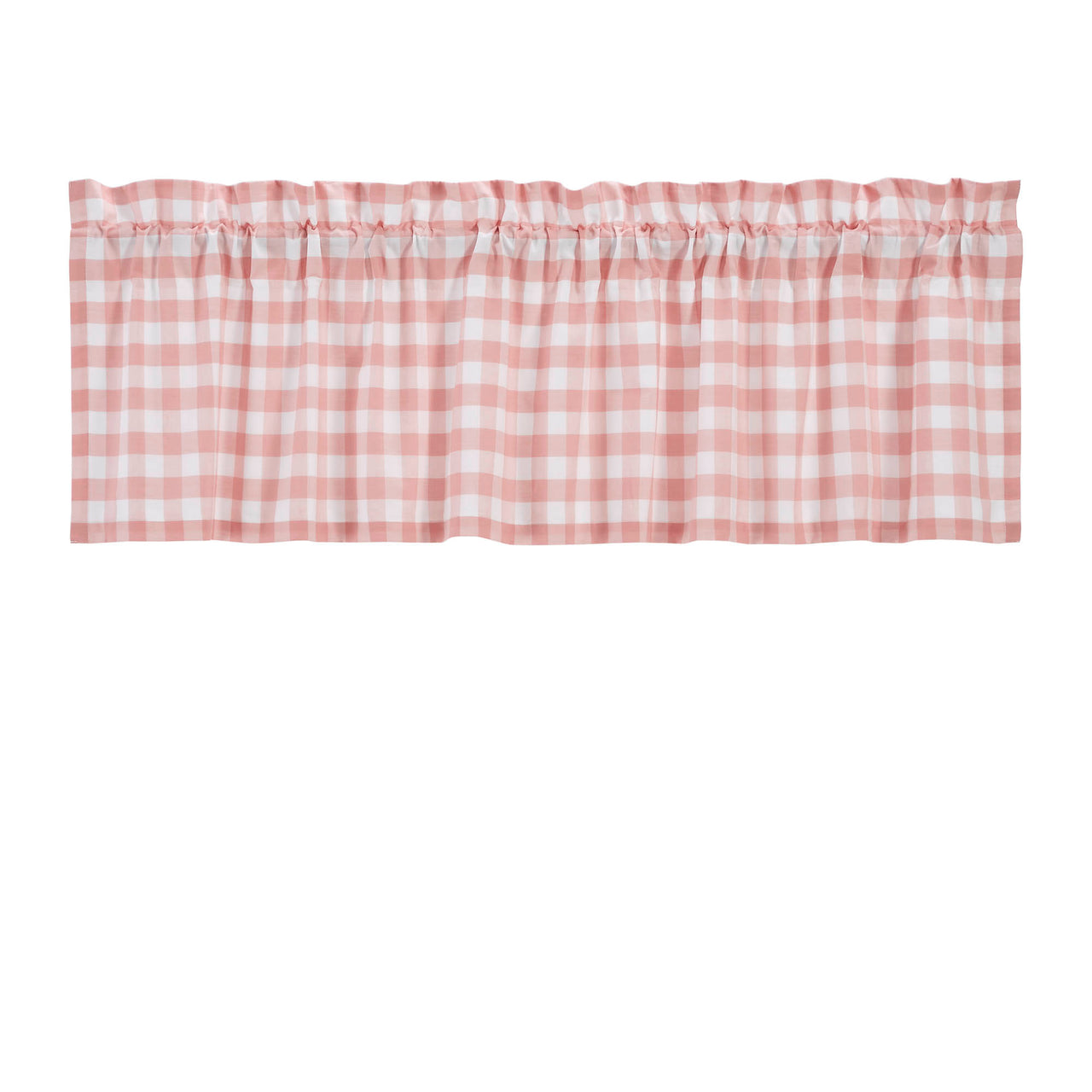 Annie Buffalo Coral Check Valance Curtain 16"x60" VHC Brands