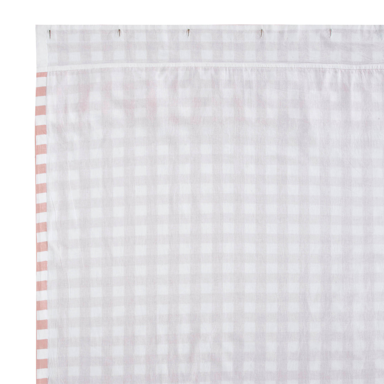 Annie Buffalo Coral Check Ruffled Shower Curtain 72x72 VHC Brands