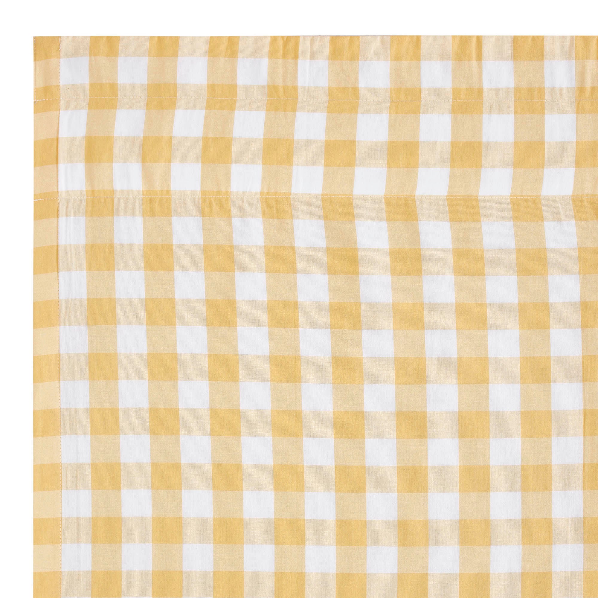 Annie Buffalo Yellow Check Short Panel Curtain Set of 2 84