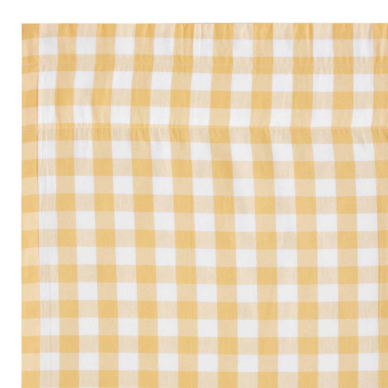 Annie Buffalo Yellow Check Short Panel Curtain Set of 2 63"x36" VHC Brands