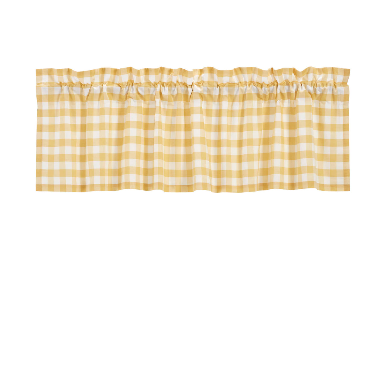 Annie Buffalo Yellow Check Valance Curtain 16"x60" VHC Brands