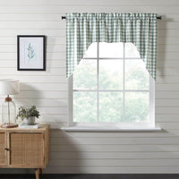 Thumbnail for Annie Buffalo Green Check Swag Curtain Set of 2 36x36x16 VHC Brands - The Fox Decor