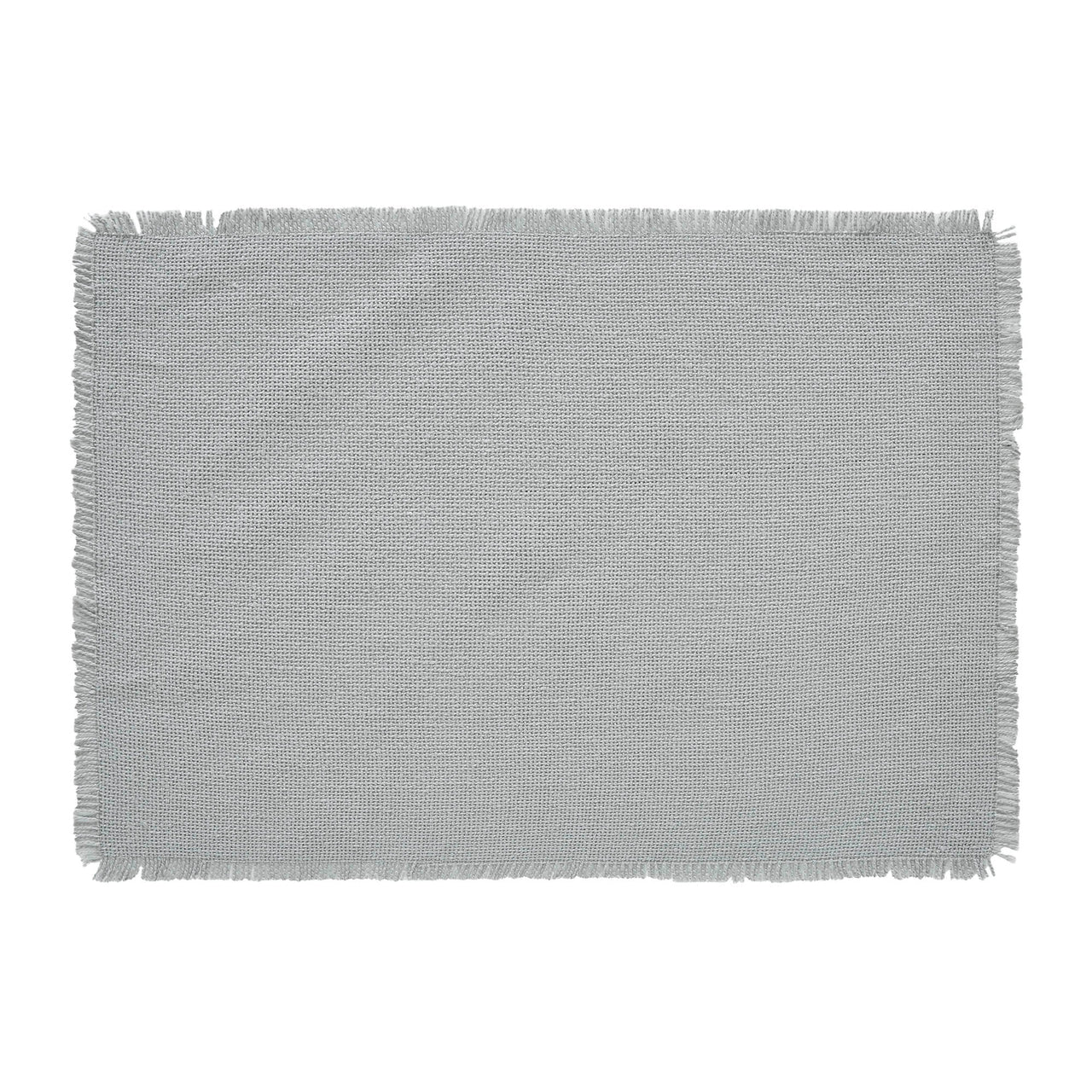 Burlap Dove Grey Placemat Set of 6 Fringed 13"x19" VHC Brands
