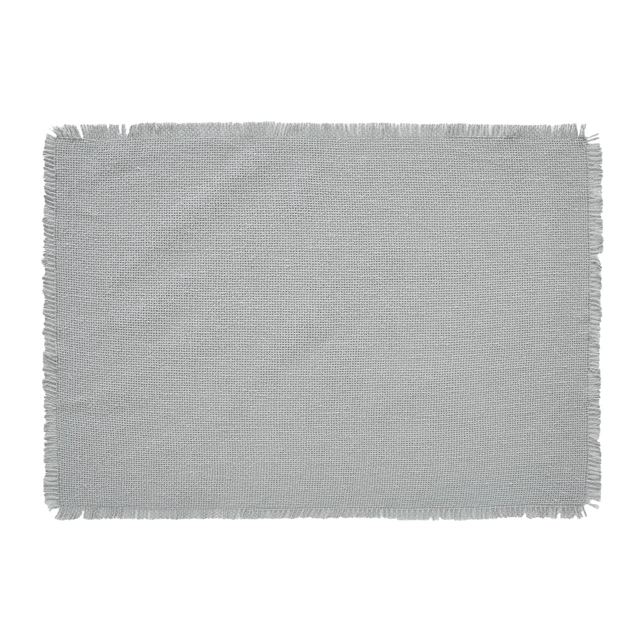 Burlap Dove Grey Placemat Set of 6 Fringed 13"x19" VHC Brands - The Fox Decor