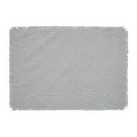 Thumbnail for Burlap Dove Grey Placemat Set of 6 Fringed 13