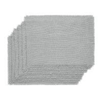 Thumbnail for Burlap Dove Grey Placemat Set of 6 Fringed 13