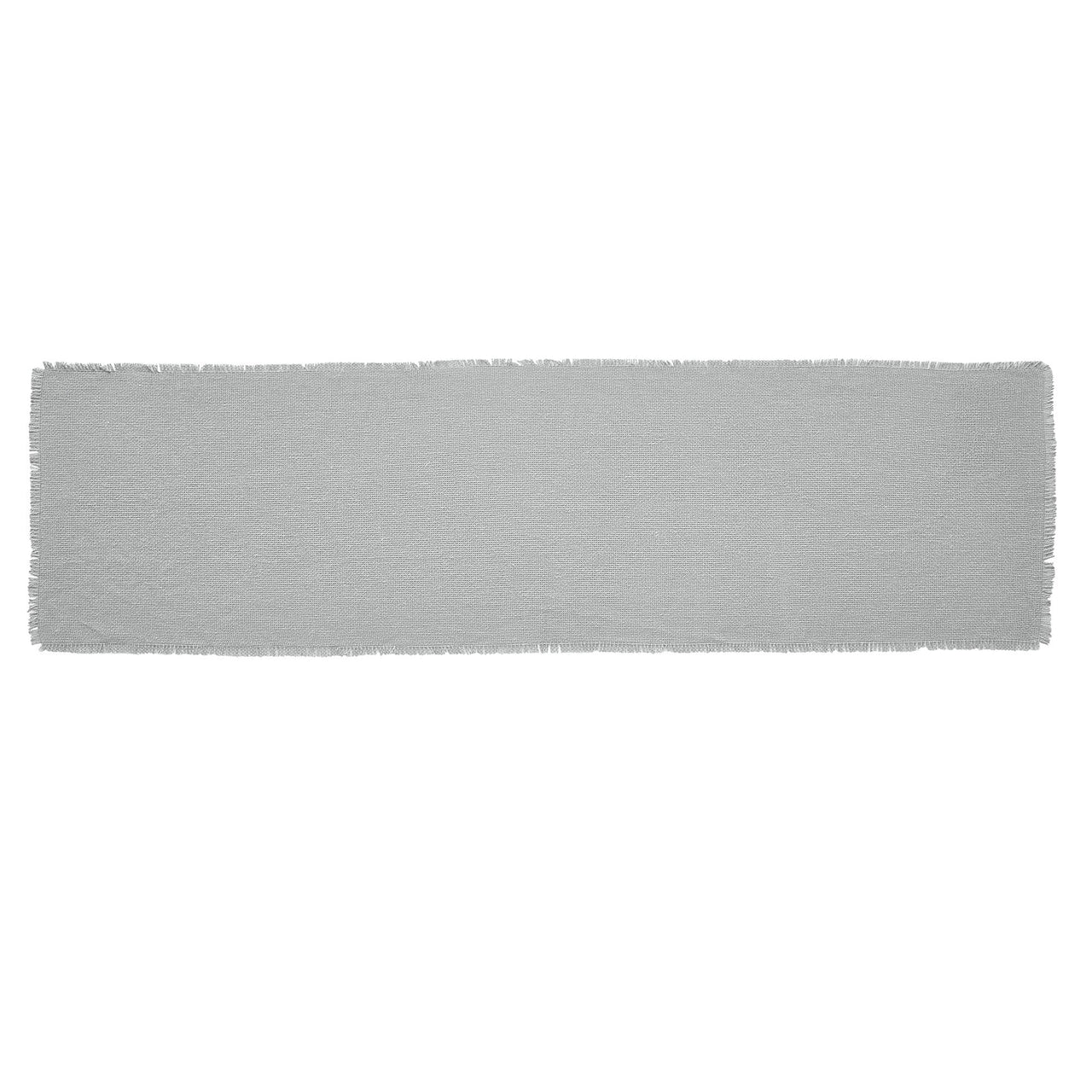 Burlap Dove Grey Table Runner Fringed 12"x48" VHC Brands - The Fox Decor
