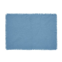 Thumbnail for Burlap Blue Placemat Set of 6 Fringed 13