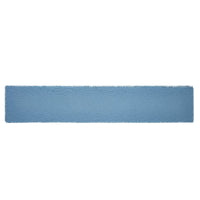 Burlap Blue Table Runner Fringed 12