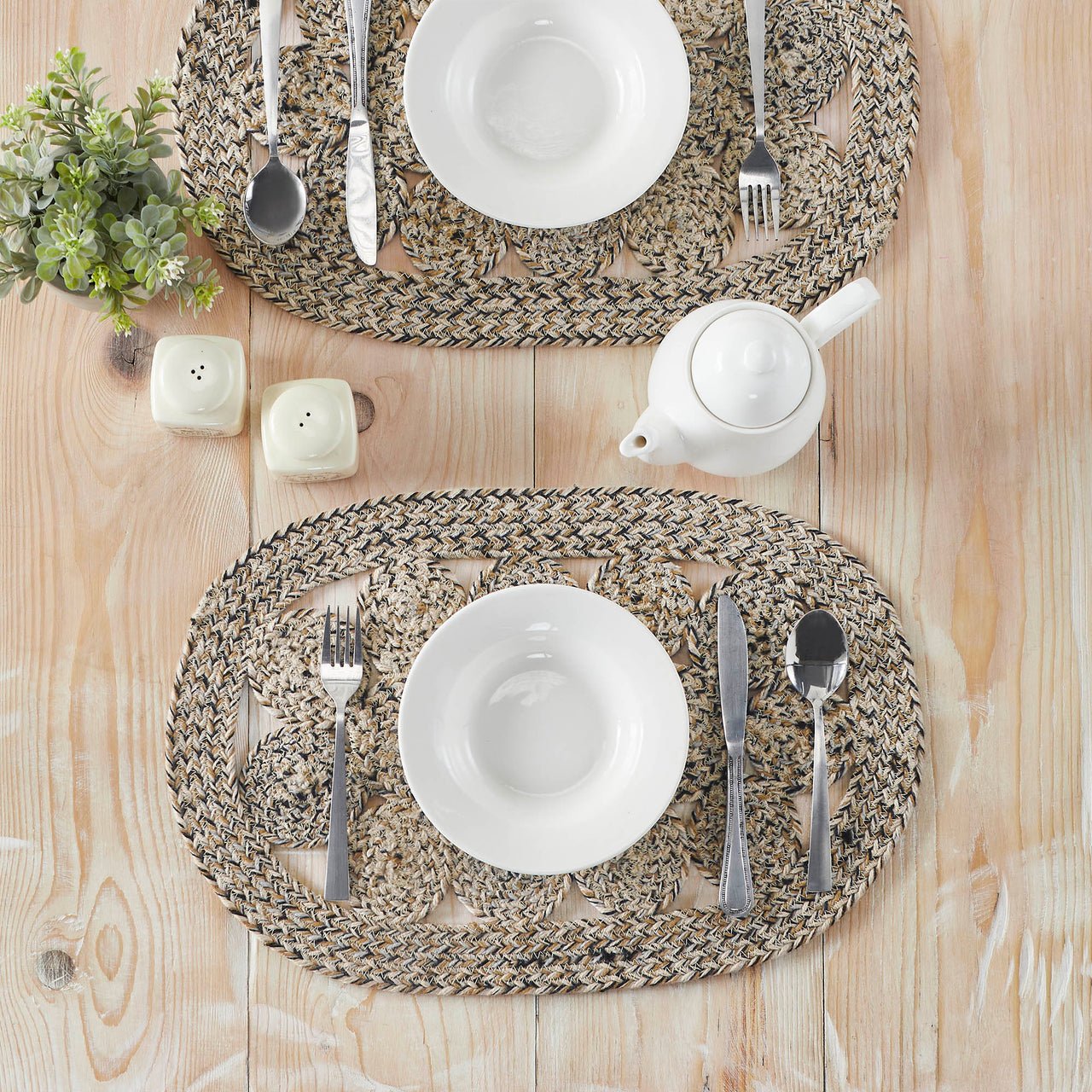 Celeste Blended Pebble Indoor/Outdoor Braided Placemat 13"x19" VHC Brands