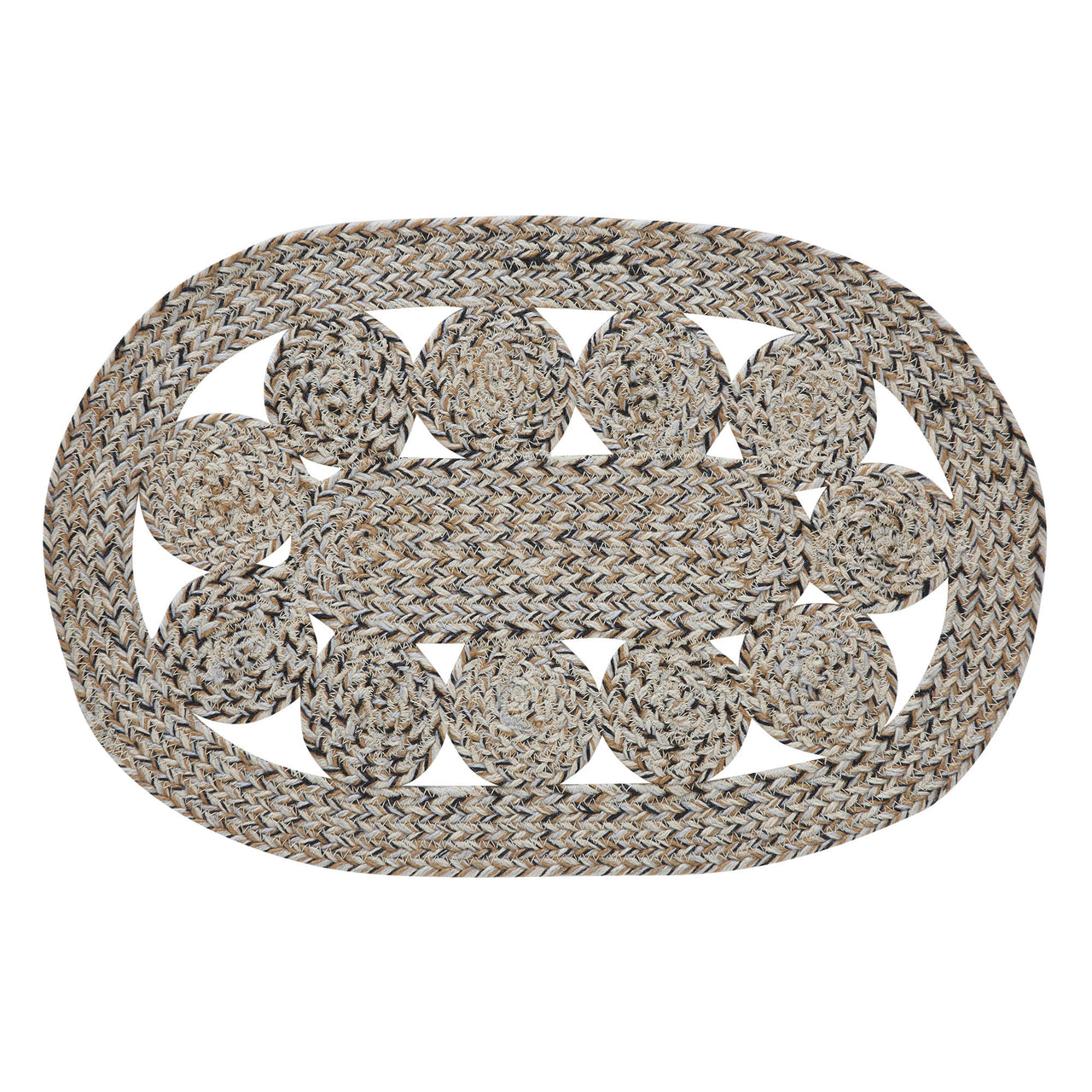 Celeste Blended Pebble Indoor/Outdoor Braided Placemat 13"x19" VHC Brands - The Fox Decor