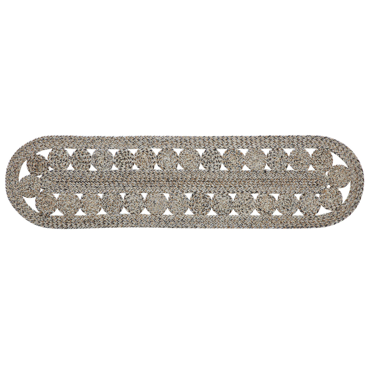 Celeste Blended Pebble Indoor/Outdoor Oval Braided Table Runner 12"x48" VHC Brands