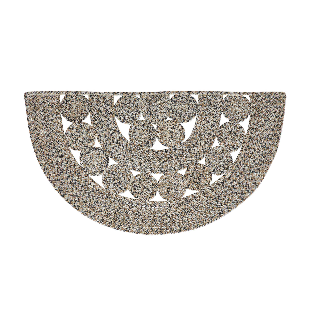 Celeste Blended Pebble Indoor/Outdoor Half Circle Braided Rug 19.5"x36" VHC Brands - The Fox Decor