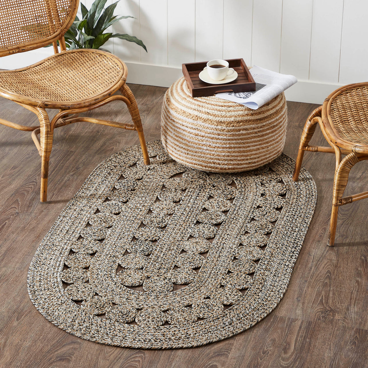 Celeste Blended Pebble Indoor/Outdoor Oval Braided Rug 36"'x60" (3'x5') VHC Brands
