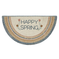 Thumbnail for Kaila Happy Spring Jute Half Circle Braided Rug w/ Pad 19.5