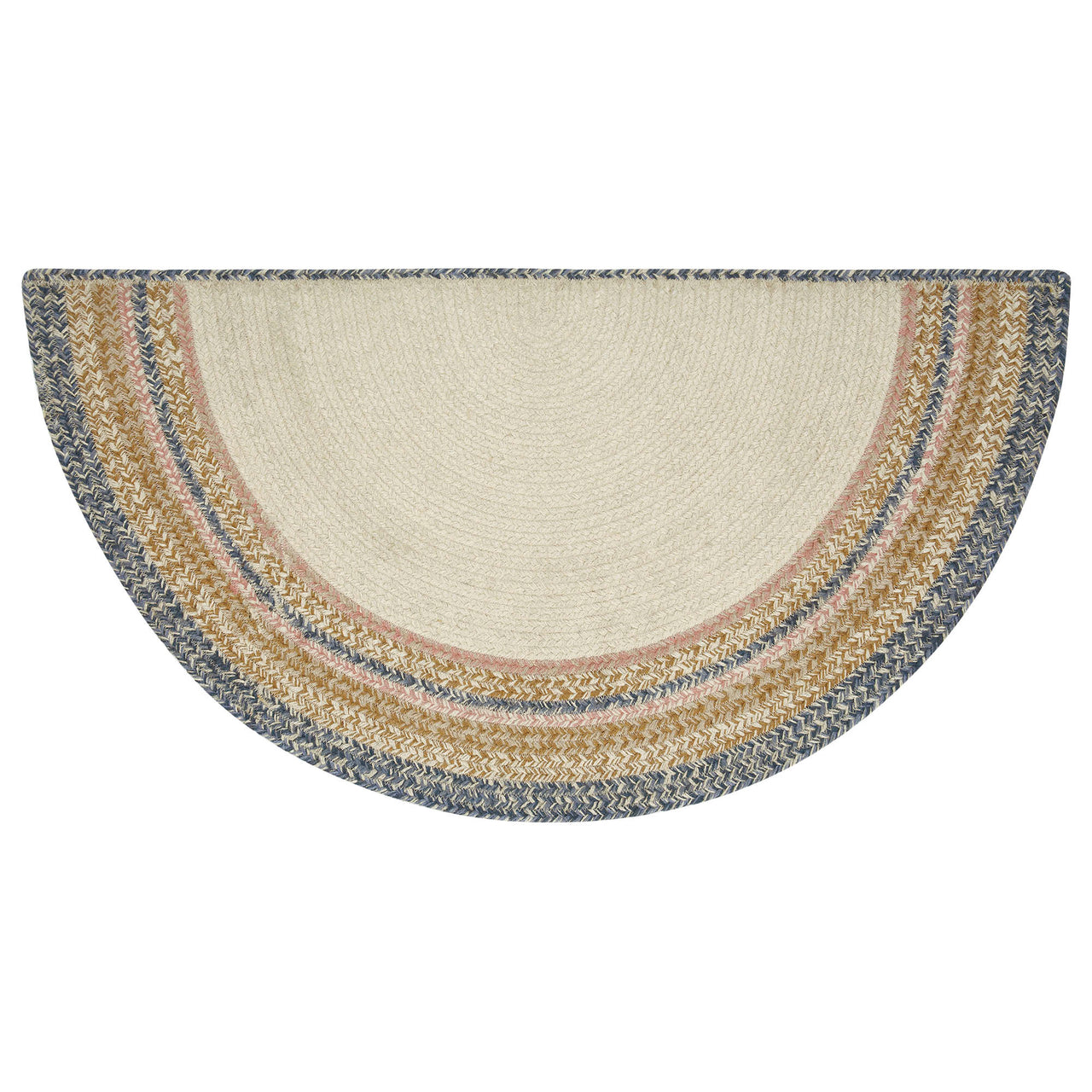 Kaila Happy Spring Jute Half Circle Braided Rug w/ Pad 19.5"x36" VHC Brands