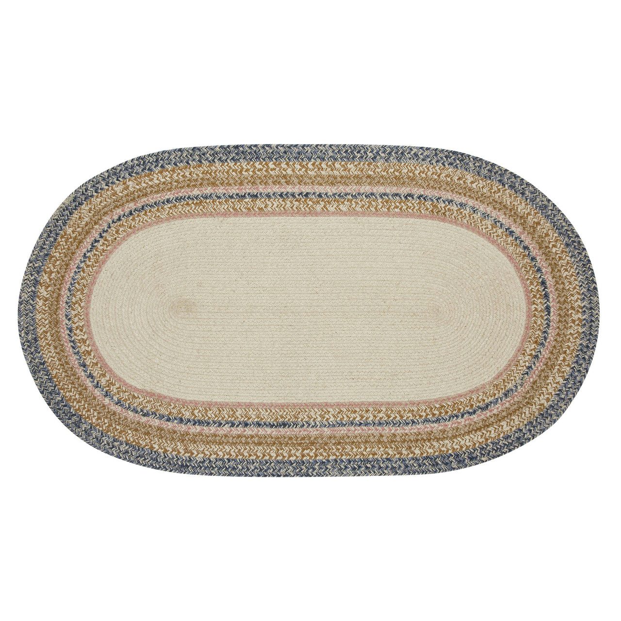 Kaila Happy Spring Jute Braided Rug Oval with Rug Pad 27"x48" VHC Brands - The Fox Decor