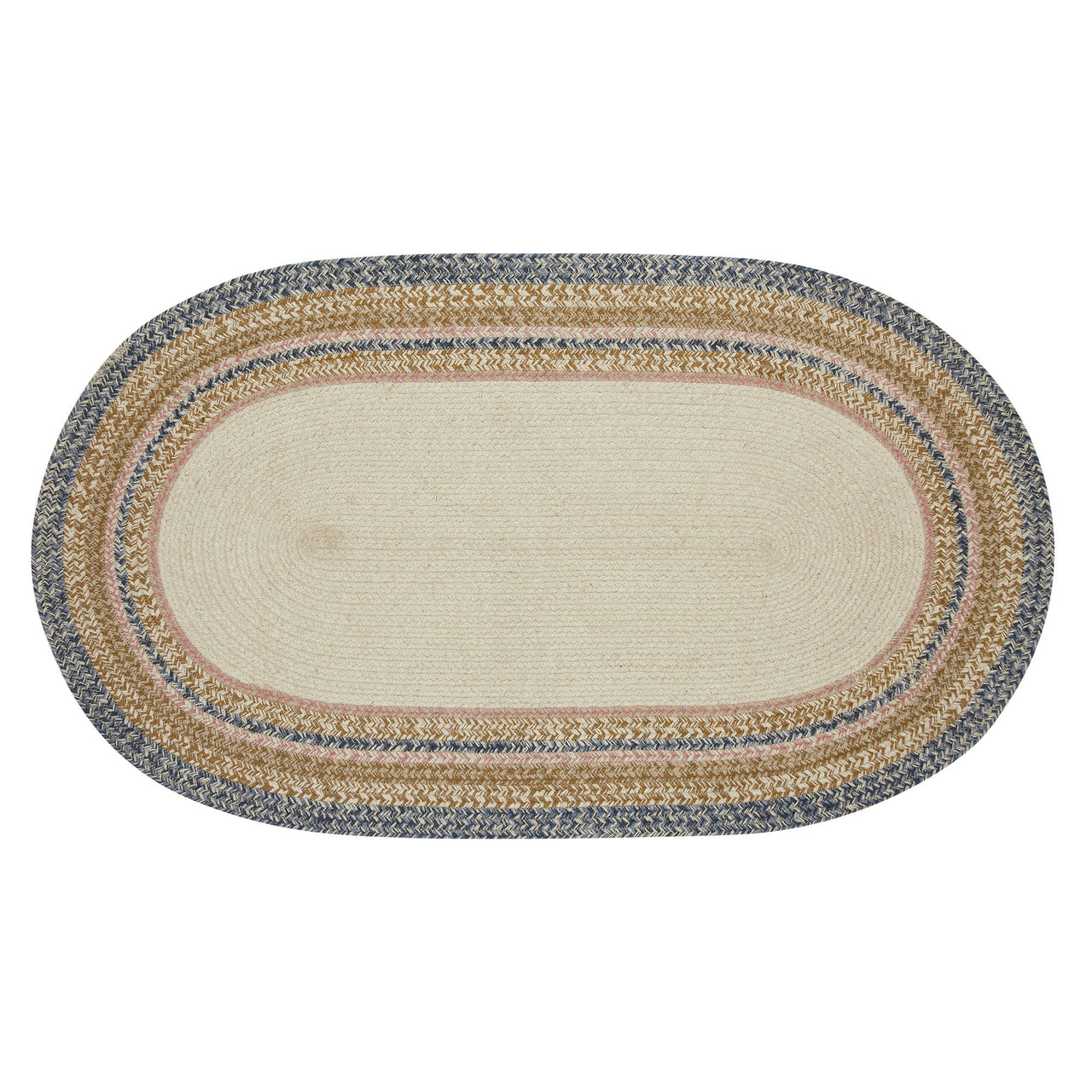 Kaila Happy Spring Jute Braided Rug Oval with Rug Pad 27"x48" VHC Brands