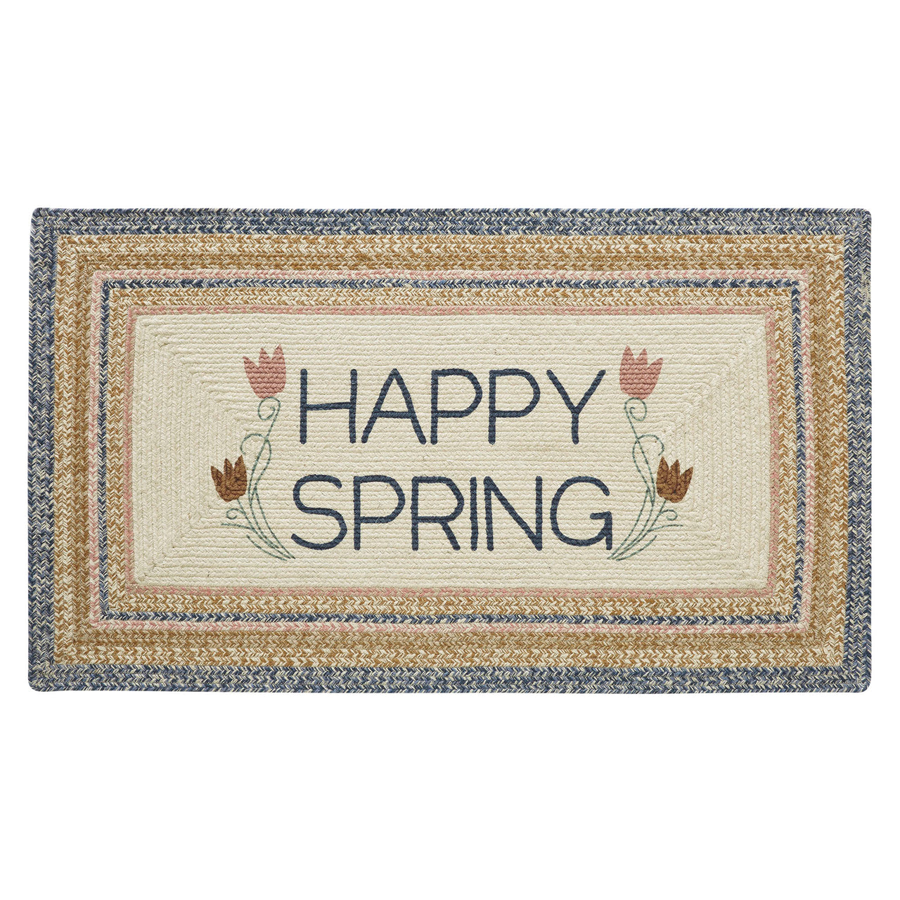 Kaila Happy Spring Jute Braided Rug Rect. with Rug Pad 27"x48" VHC Brands