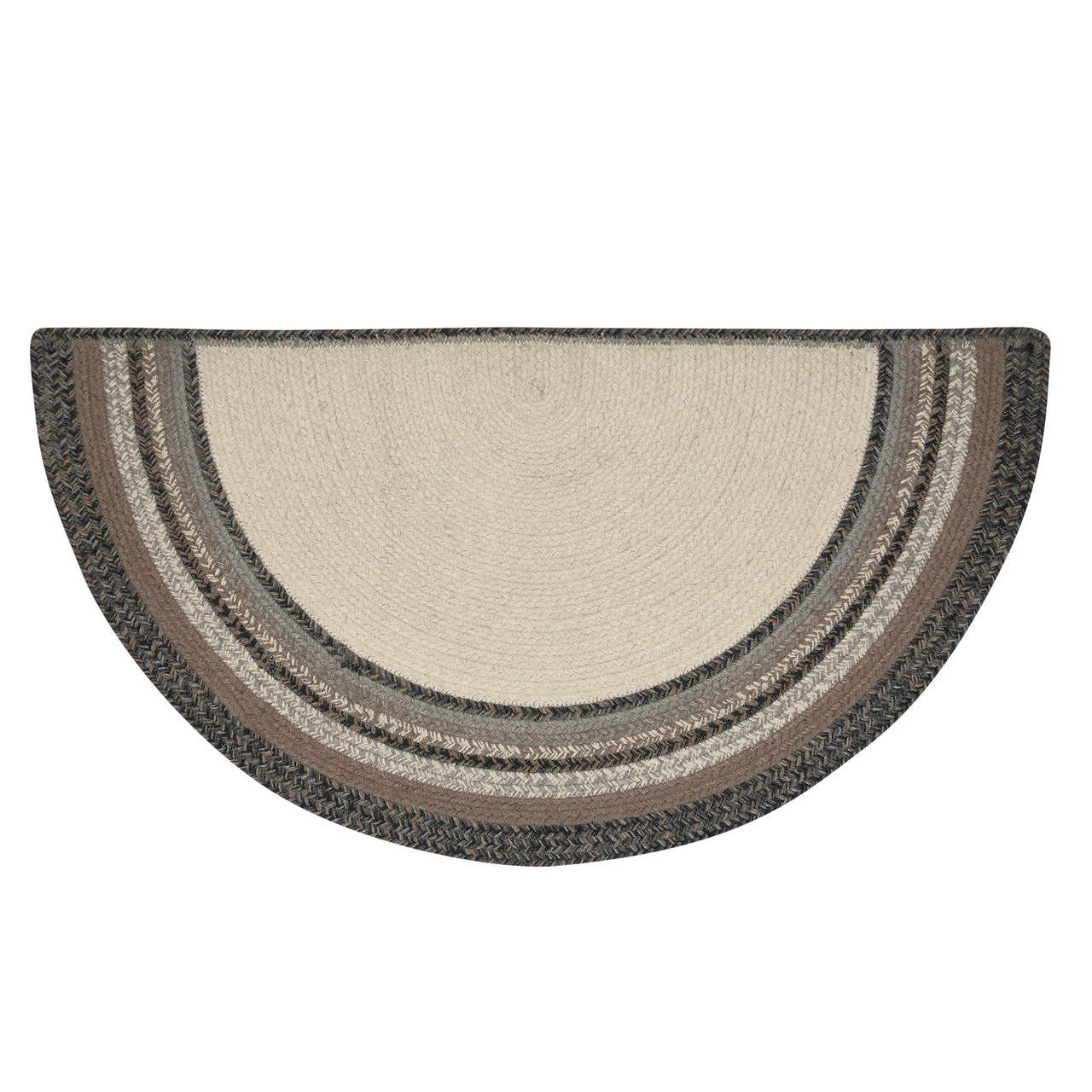 Floral Vine Jute Half Circle Welcome Braided Rug w/ Pad 19.5"x36" VHC Brands - The Fox Decor