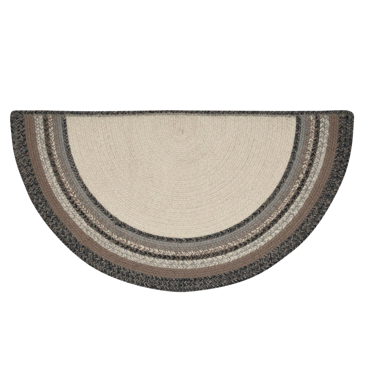 Floral Vine Jute Half Circle Welcome Braided Rug w/ Pad 19.5"x36" VHC Brands