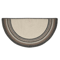 Thumbnail for Floral Vine Jute Half Circle Welcome Braided Rug w/ Pad 19.5