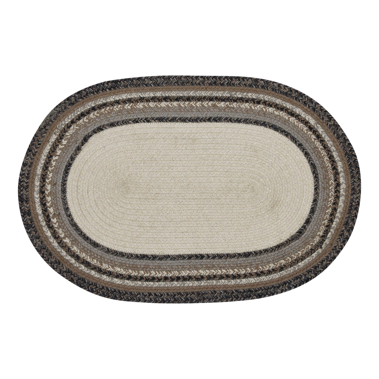 Floral Vine Jute Braided Rug Oval with Rug Pad 20"x30" VHC Brands