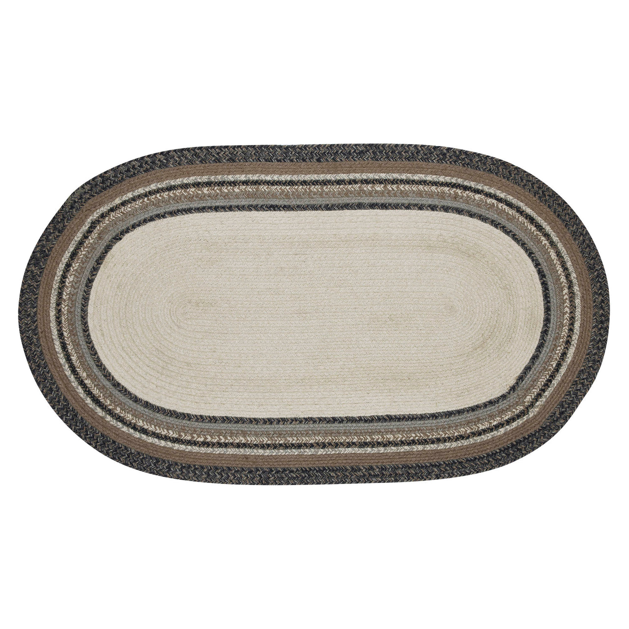 Floral Vine Jute Braided Rug Oval with Rug Pad 27"x48" VHC Brands