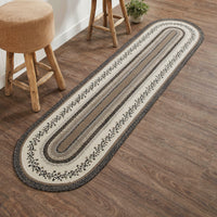 Thumbnail for Floral Vine Jute Oval Braided Runner Rug with Rug Pad 24