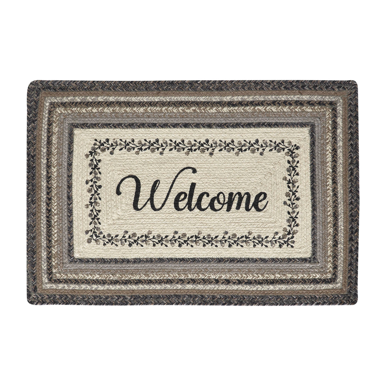 Floral Vine Jute Braided Rug Rect 20"x30" VHC Brands - The Fox Decor