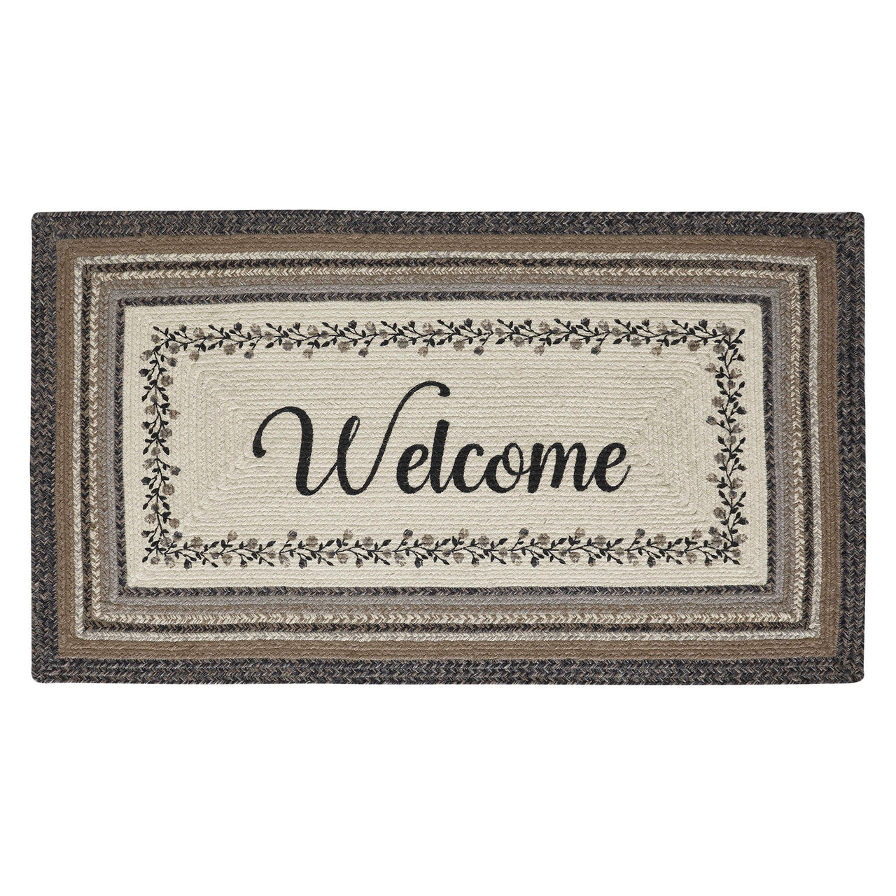 Floral Vine Jute Braided Rug Rect. with Rug Pad 27"x48" VHC Brands - The Fox Decor