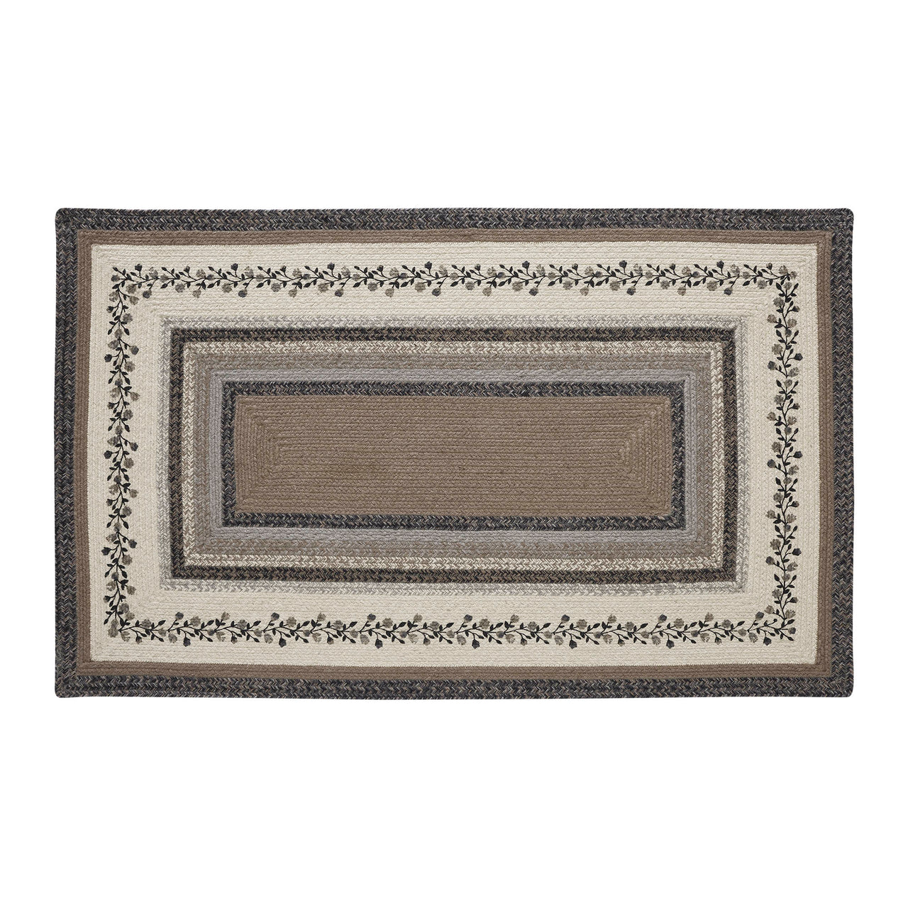 3x5 Rectangular Braided Rug Floral Vine Jute Rectangle Braided Rug 3'x5' (36
