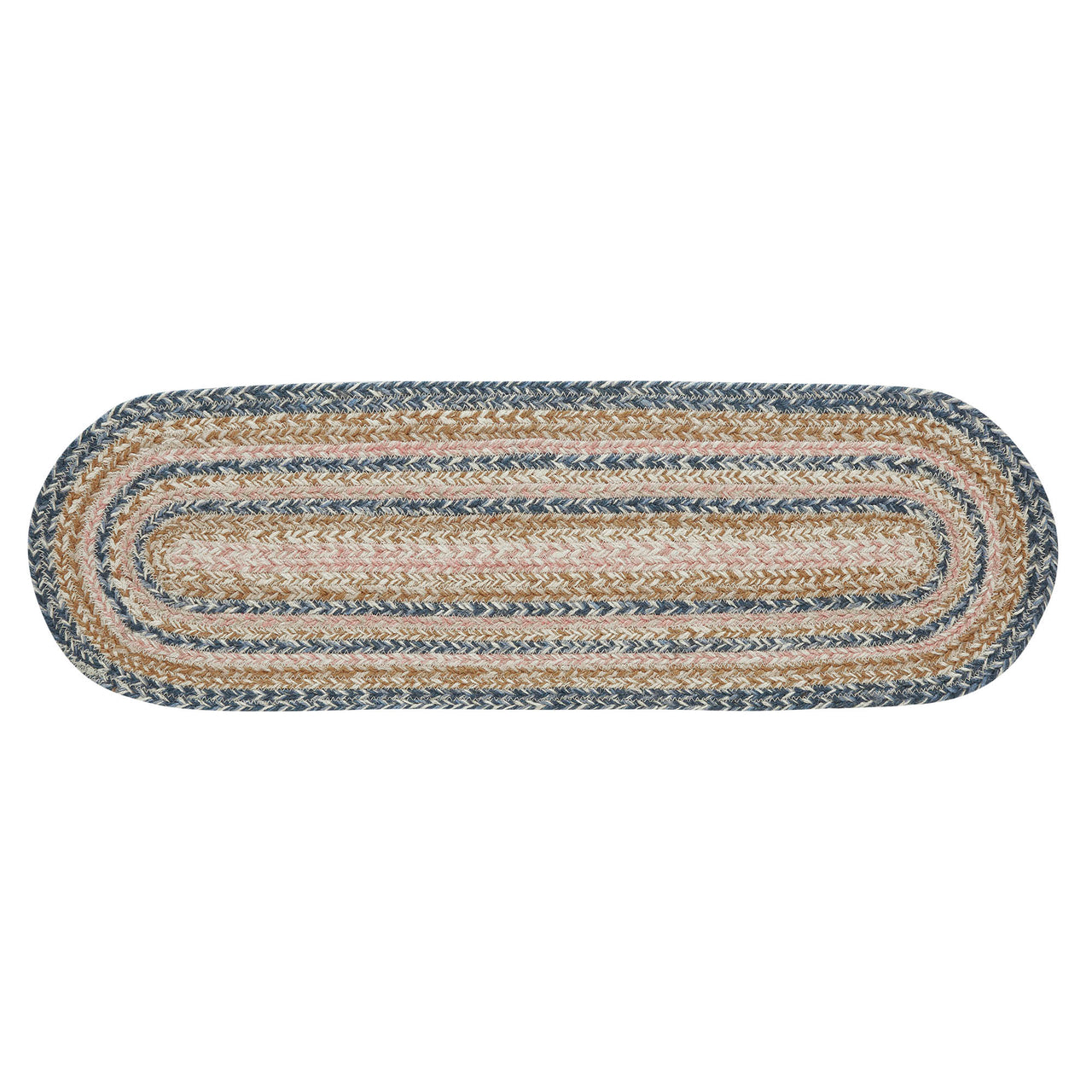 Kaila Jute Braided Stair Tread Oval Latex 8.5"x27" VHC Brands