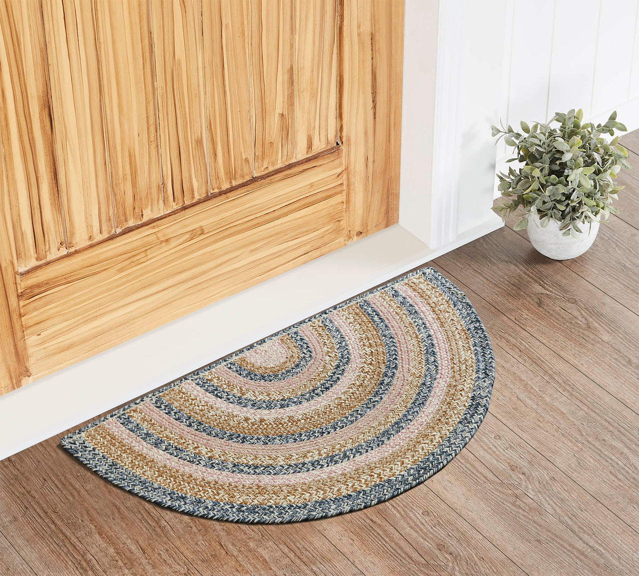 Kaila Jute Half Circle Braided Rug w/ Pad 19.5"x36" VHC Brands