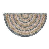 Thumbnail for Kaila Jute Half Circle Braided Rug w/ Pad 19.5