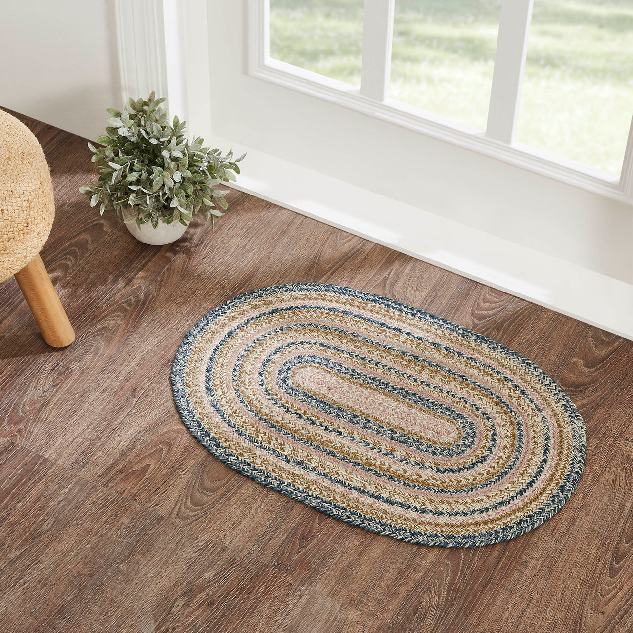 Kaila Jute Braided Rug Oval with Rug Pad 20"x30" VHC Brands