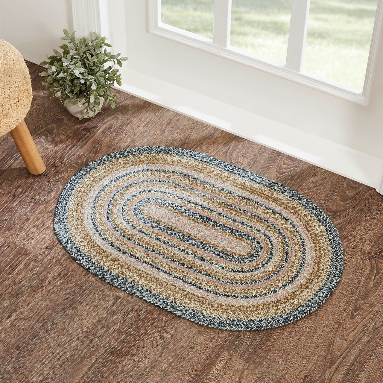 Kaila Jute Braided Rug Oval with Rug Pad 24"x36" (2'x3') VHC Brands