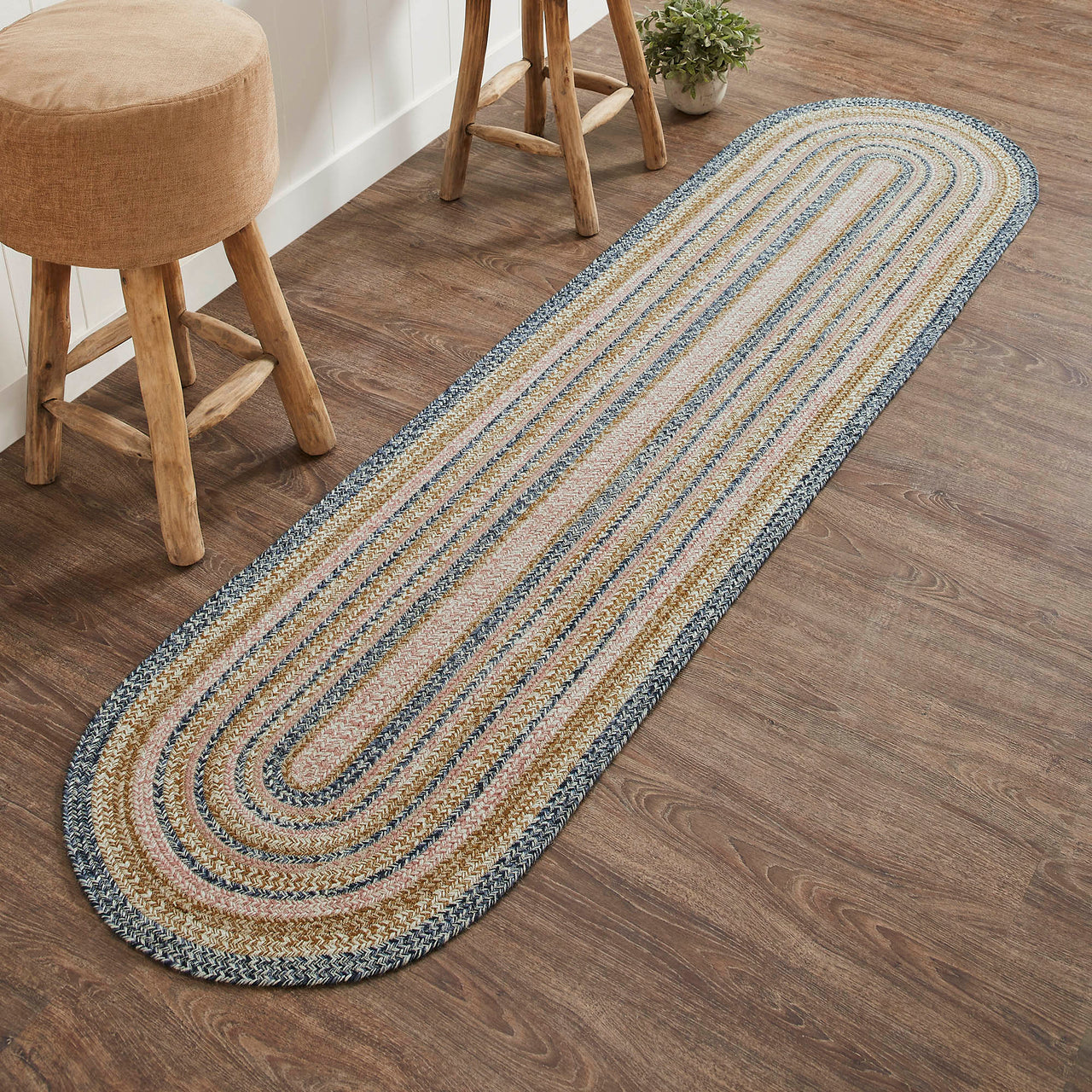 Kaila Jute Braided Runner Rug Oval with Rug Pad 24"x96" (2'x8') VHC Brands - The Fox Decor